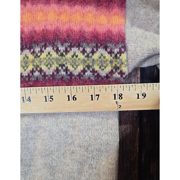 Gap Lamb's Wool Blend Fair Isle Sweater Long V-Neck Colorful Cardigan Women's S - Picture 5 of 12